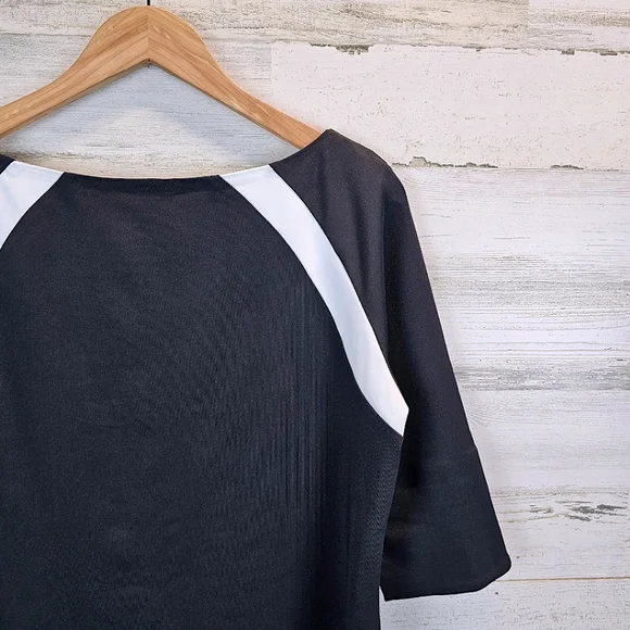 Gretchen Scott Jersey Tee Topper Medium Black 3/4 Sleeves Sporty Athleisure Golf - Picture 14 of 16